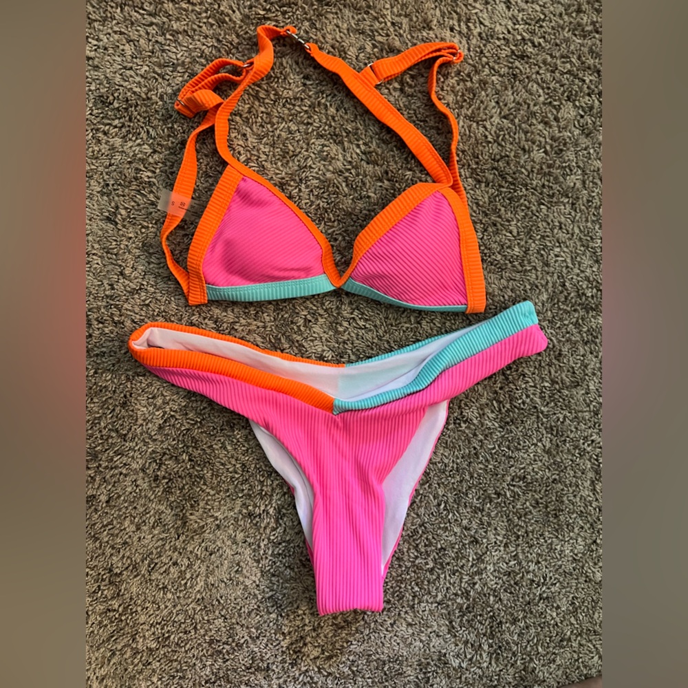 SHEIN Pink and Orange Bikini